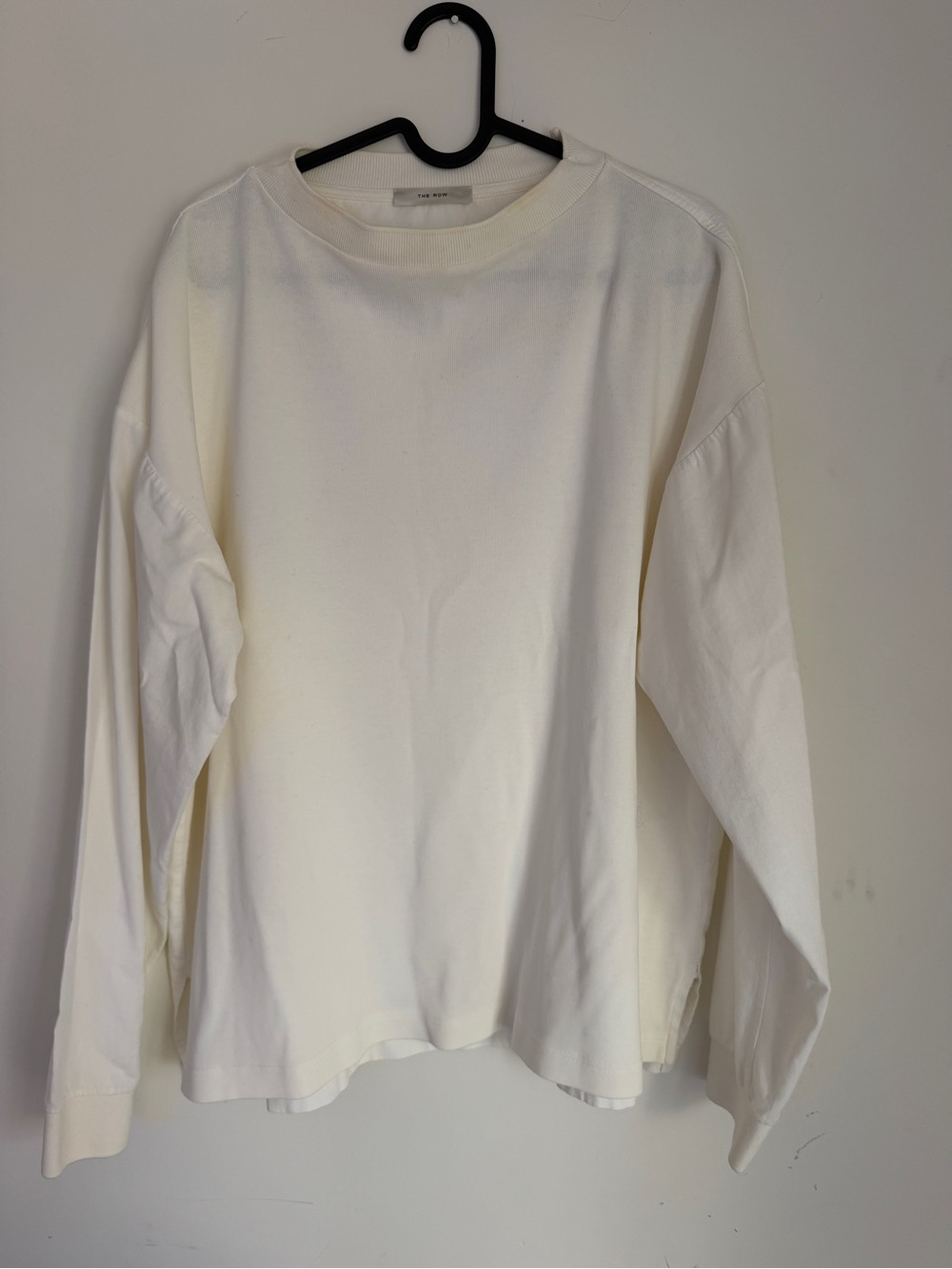 The Row Cream Long-Sleeve Crewneck Top